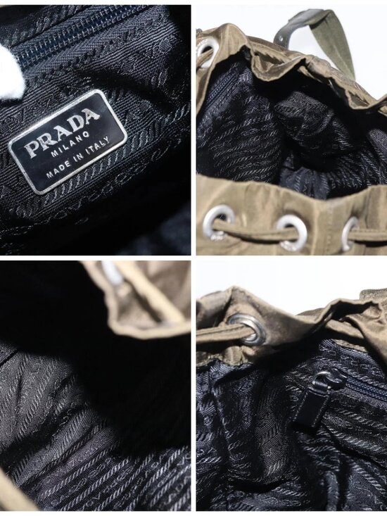 PRADA Backpack Nylon Khaki Silver main image 6